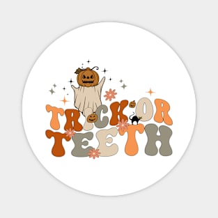 "Trick Or Teeth" Dentist Halloween - Retro Spooky Dental Assistant Hygienist Halloween Magnet